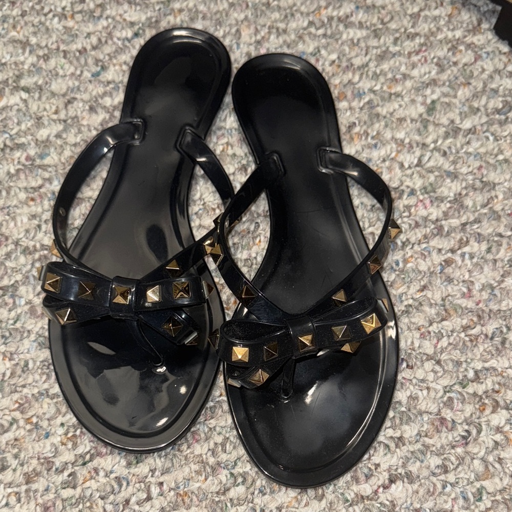 Black Studded Sandals